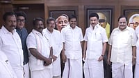 X : Rep image: DMK leaders, including MK Stalin 
