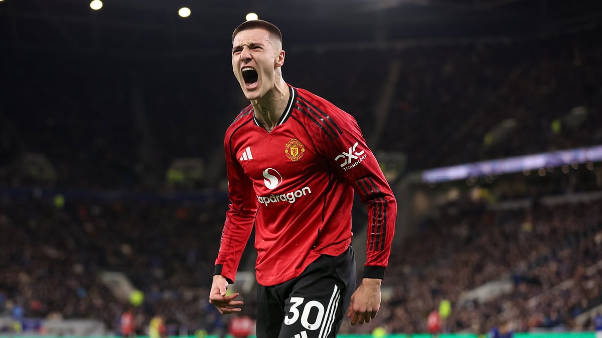 Benjamin Sesko celebrates his winner at Everton