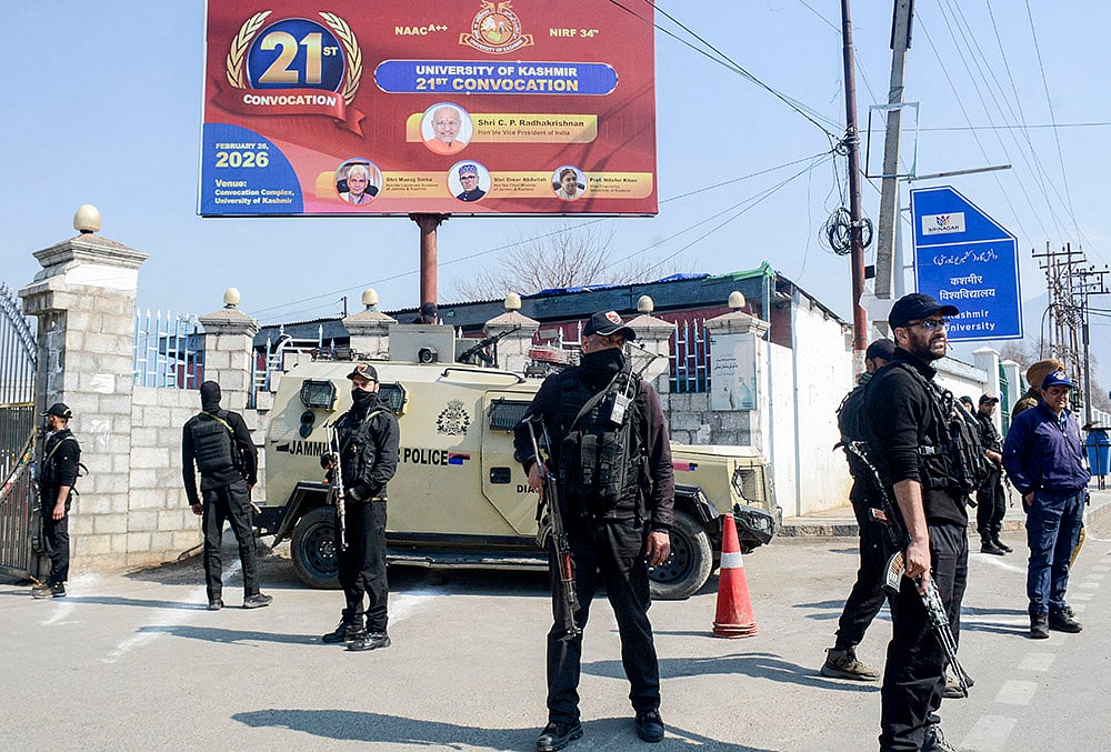 Heightened security at University of Kashmir ahead of Vice Presidents visit