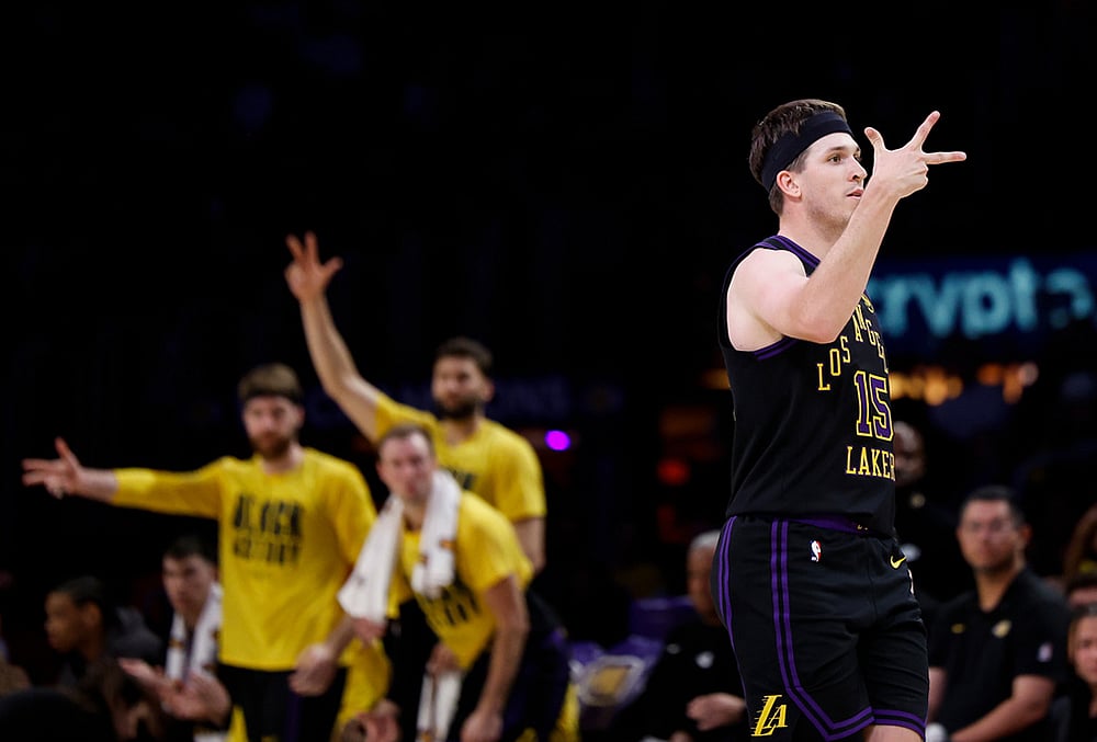 Los Angeles Lakers Vs Orlando Magic NBA basketball game-Austin Reaves