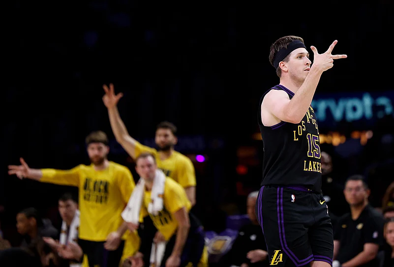 Los Angeles Lakers Vs Orlando Magic NBA basketball game-Austin Reaves