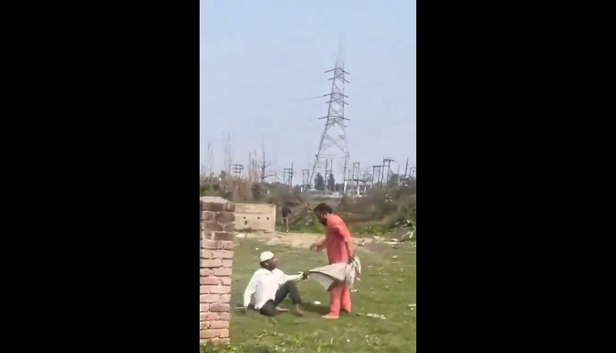 video screen grab from X : Shahid stated that he had been working near the temple for several days and insisted the land where he offered namaz was quite far from the temple itself.