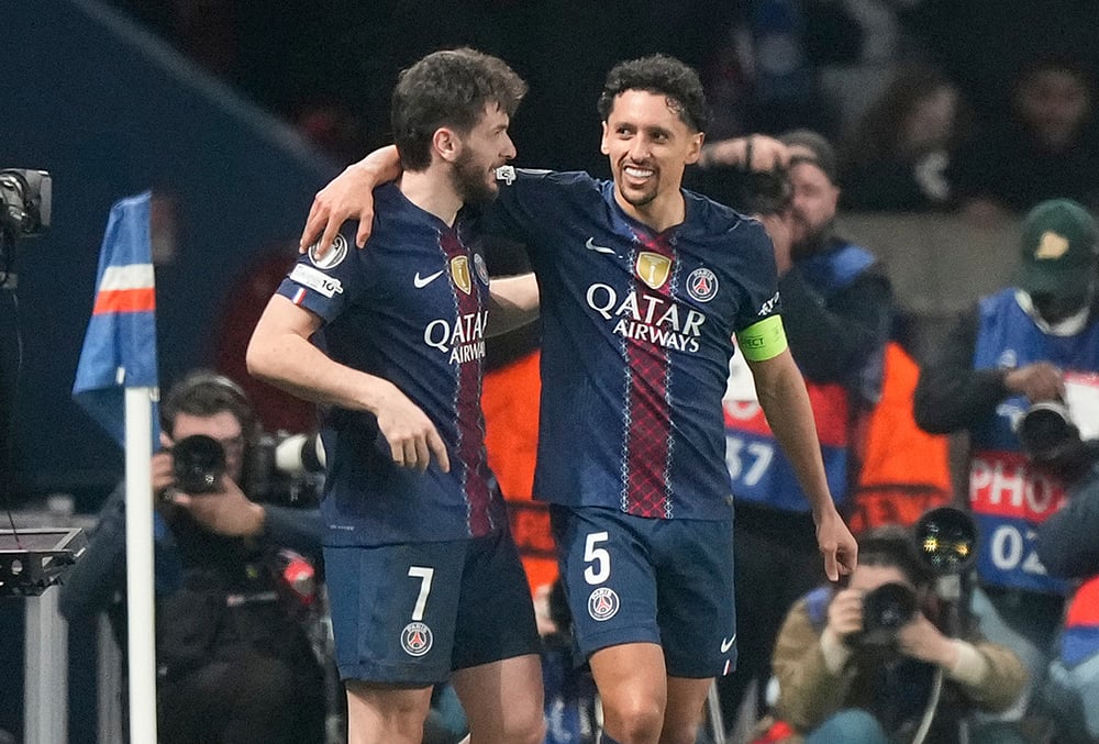 Paris Saint-Germain Vs Monaco uefa Champions League 2025-26 Playoff-Marquinhos