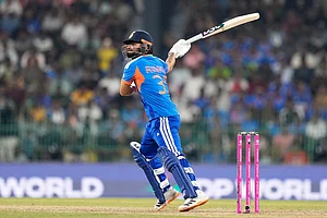 | Photo: AP/Eranga Jayawardena : India's Rinku Singh plays a shot during the T20 World Cup cricket match between India and Pakistan in Colombo, Sri Lanka, Sunday, Feb. 15, 2026.