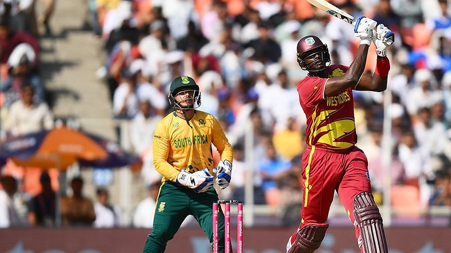icc/x : Jason Holder in action against South Africa in ICC T20 World Cup 2026 Super 8