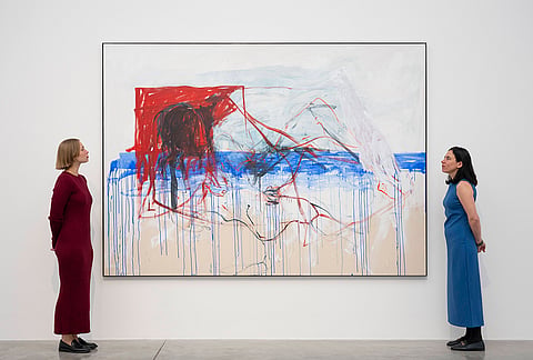 Tracey Emin's solo exhibition preview at White Cube, Bermondsey, London, UK, on 13th Sept, 2024.