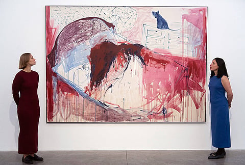 Tracey Emin's "I Followed You to the End" exhibited at White Cube Gallery in Bermondsey, London