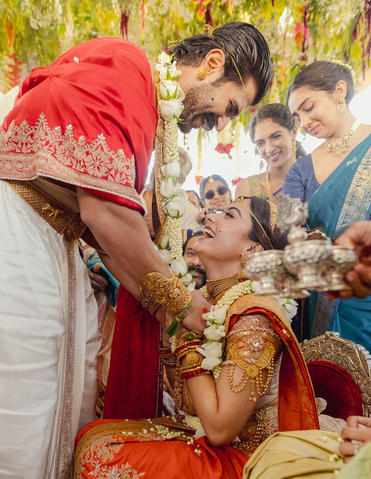 Actors Rashmika Mandanna and Vijay Deverakonda celebrity wedding fashion