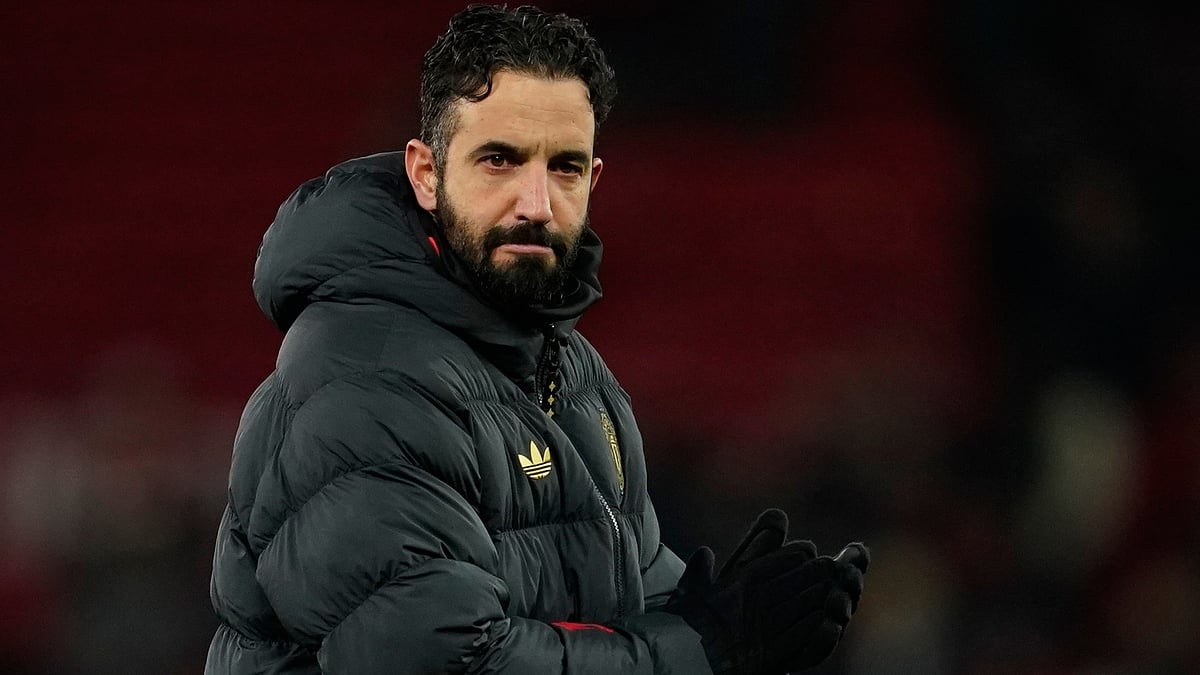 | Photo: AP/Dave Thompson : Manchester United's head coach Ruben Amorim walks on the pitch after the English Premier League soccer match between Manchester United and Wolverhampton Wanderers in Manchester, England, Tuesday, Dec. 30, 2025. 