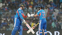 Two Lefties At The Top: Ishan Kishan And Abhishek Sharma’s T20I Ranking Rise Turns Heads (AP Photo/Mahesh Kumar A.) : India's Abhishek Sharma, left, fist bumps his batting partner Ishan Kishan during the T20 World Cup cricket match between India and Zimbabwe in Chennai, India, Thursday, Feb. 26, 2026.