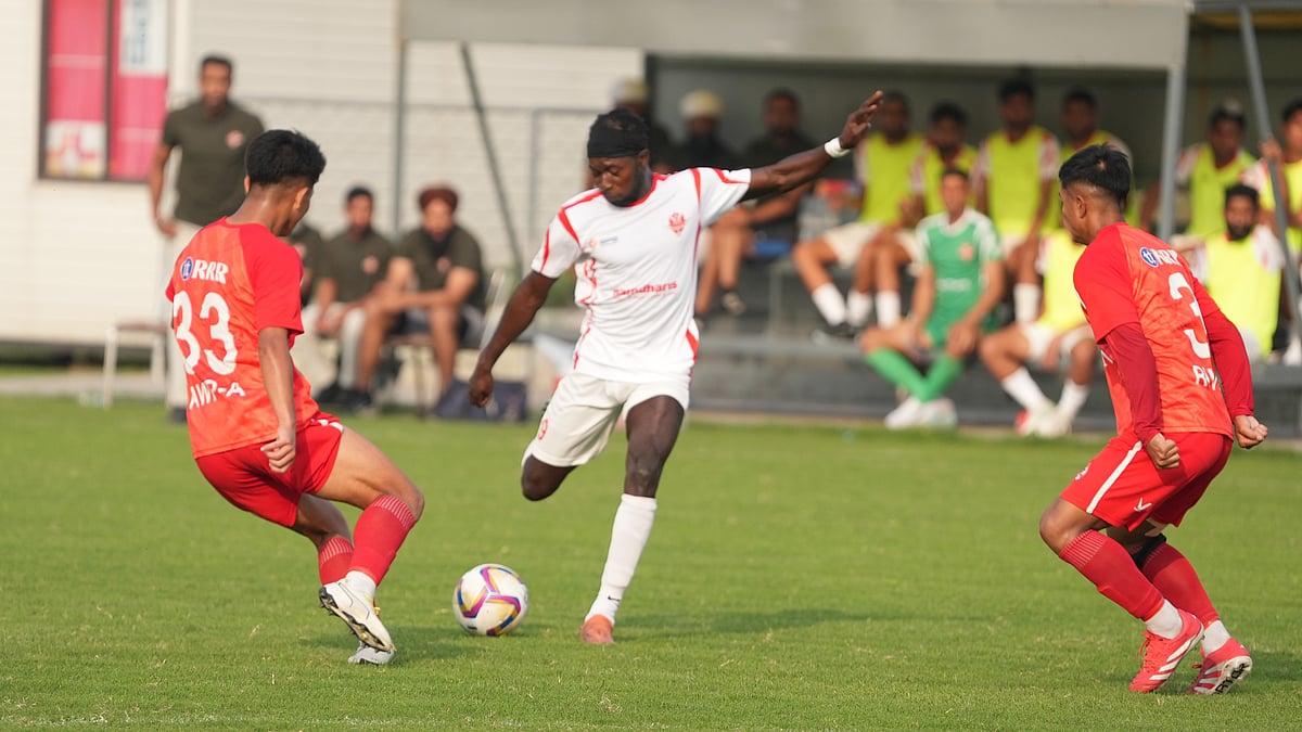 | Photo: AIFF : Namdhari FC's Abdoulaye Diallo in action during the Indian Football League match against Aizawl FC on February 27, 2026.