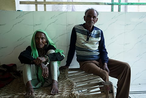 Phoolan Devi’s mother, Moolan Devi along with Phoolan’s cousin at her home in Shekhpur Guda