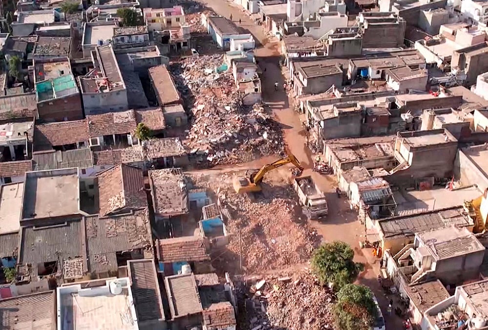 Illegal houses demolition in Rajkot