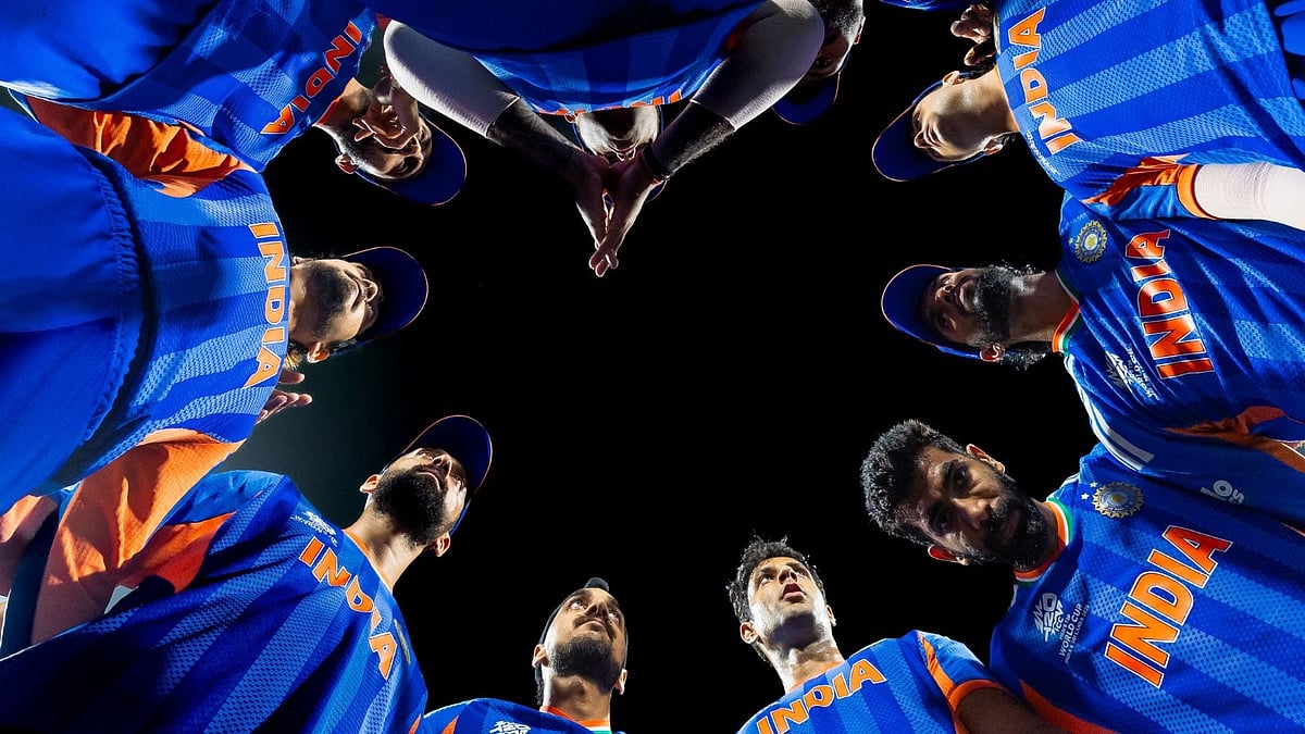 T20WorldCup/X : Team India in huddle in ICC T20 World Cup 2026 Super 8 clash against Zimbabwe.