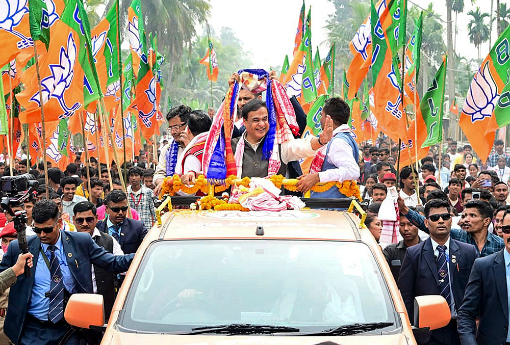Assam CM Sarma at roadshow