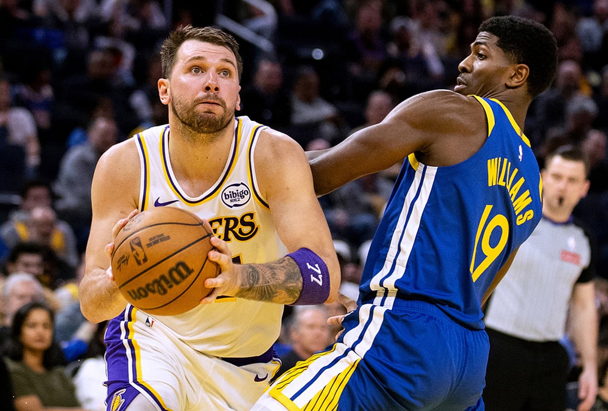 Golden State Warriors Vs Los Angeles Lakers NBA basketball photo-Luka Doncic
