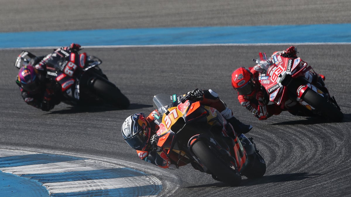 Red Bull Content Pool : Pedro Acosta, Marc Marquez and Jorge Martin at MotoGP World Championship stop 1 in Buriram, Thailand.