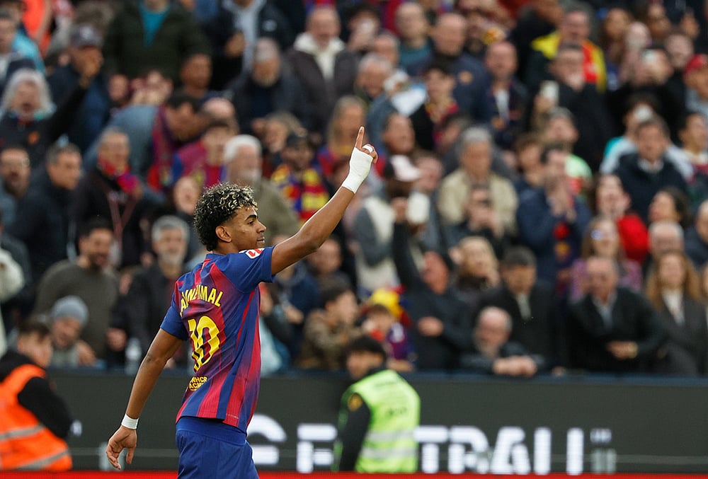 Barcelona vs Villareal La Liga soccer-Lamine Yamal