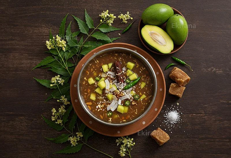 Traditional Ugadi Pachadi with six tastes