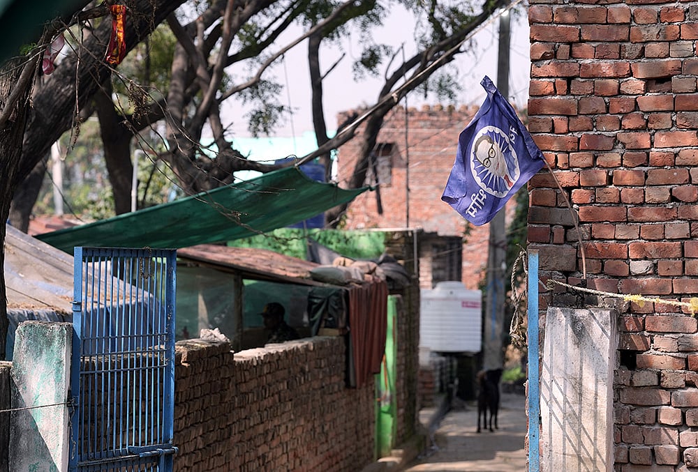 Ambedkar flag in Bool Garhi