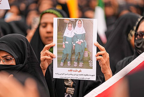 Funeral held for children who lost their lives in US-Israeli attack on Iranian Primary School MINAB, IRAN.