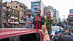 Nepal Elections 2026: Old Guard Versus Gen-Z As Polling Takes Place Today Photo: AP : Balendra Shah, center, former mayor of Kathmandu Metropolitan City and prime ministerial candidate of the Rastriya Swatantra Party, joins Rabi Lamichhane, left, the party's president, during an election campaign rally in Lalitpur, Nepal, Saturday, Feb. 28, 2026.