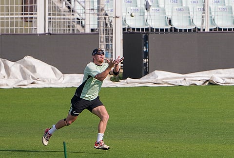 New Zealand's Glenn Phillips during a training session ahead of the ICC Men's T20 World Cup 2026 first semifinal cricket match between New Zealand and South Africa, at Eden Gardens, in Kolkata.