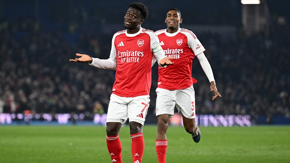 Arsenal player Bukayo Saka celebrates. - File
