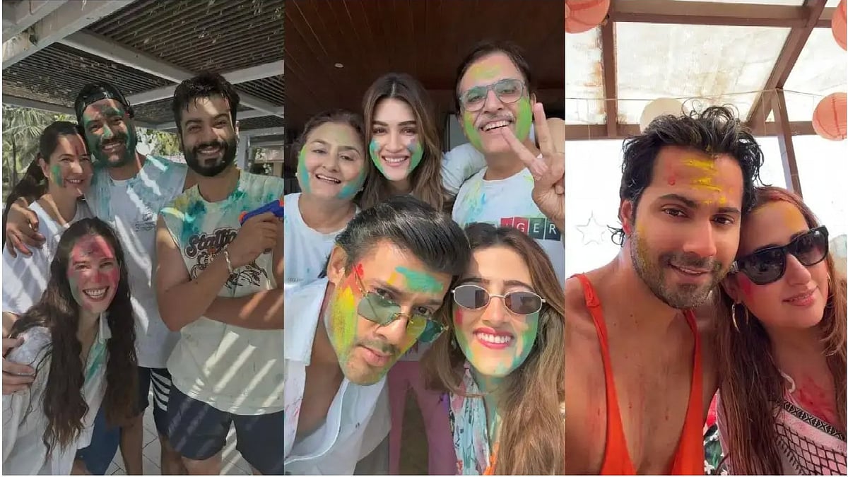 Instagram  : Bollywood Stars Katrina Kaif, Varun Dhawan, and Kriti Sanon Shared Colourful Holi Pictures 
