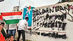 Students affiliated with ABVP stage a protest alleging an anti-Army programme at Azim Premji University Anekal Karnataka , Feb 25 (ANI): Students affiliated with ABVP smeared black ink on the University s billboard during a protest alleging an anti-Army programme at Azim Premji University, in Anekal on Tuesday.