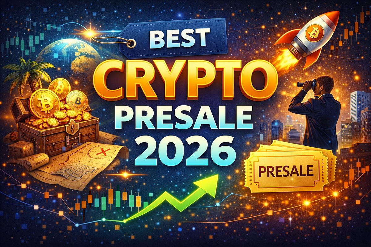 Best Crypto Presale 2026 promo with rocket icon
