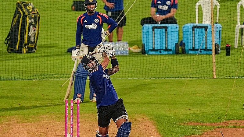 PTI : India's captain Suryakumar Yadav and Tilak Varma during a training session ahead of the ICC Men's T20 World Cup 2026 semi-final cricket match between India and England, in Mumbai.
