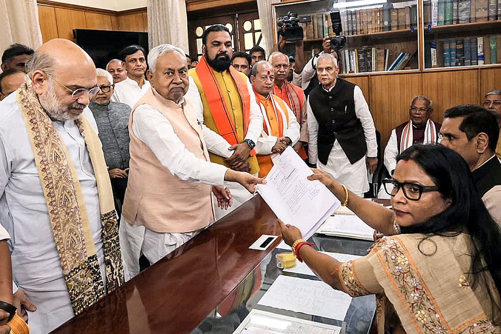 Nitish Kumar files nomination papers