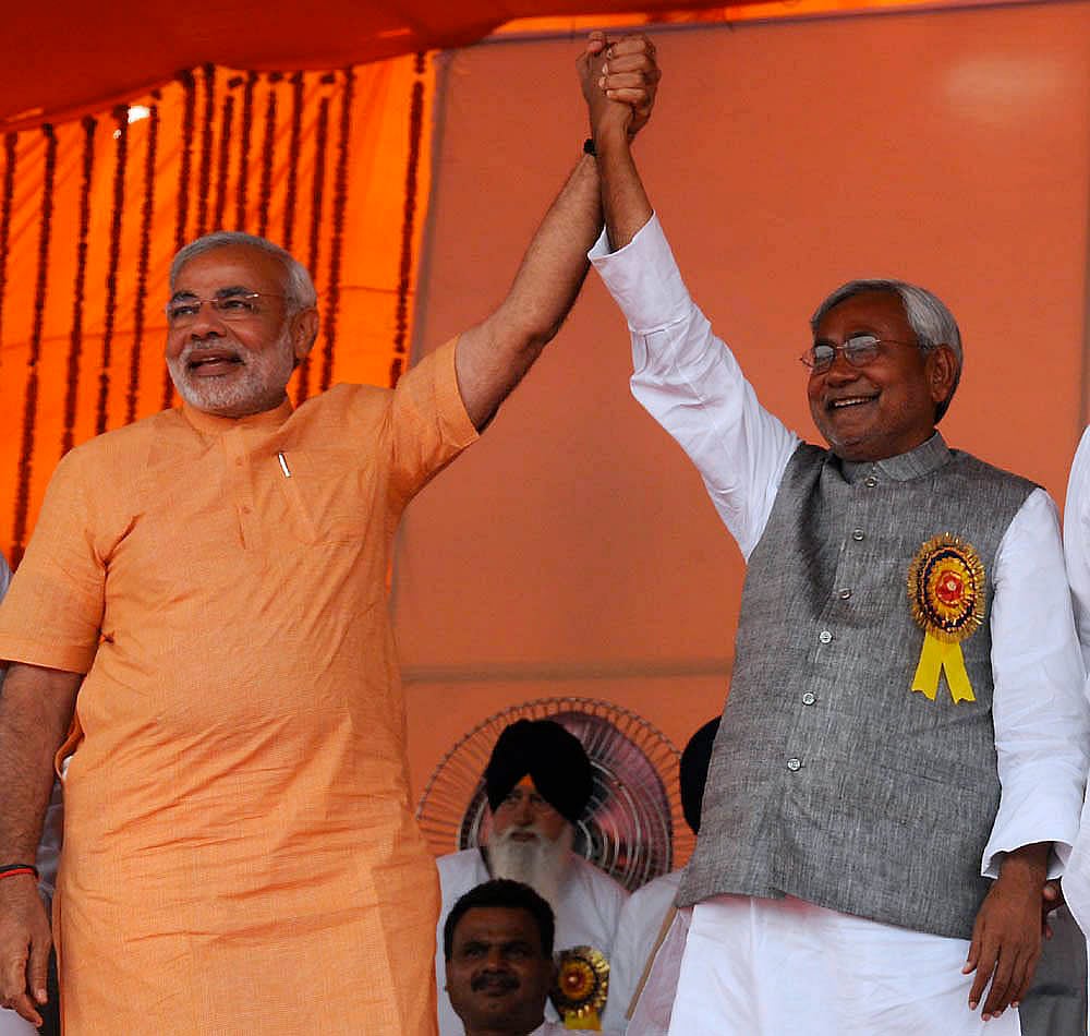 Narendra Modi with Bihar Chief Minister Nitish Kumar