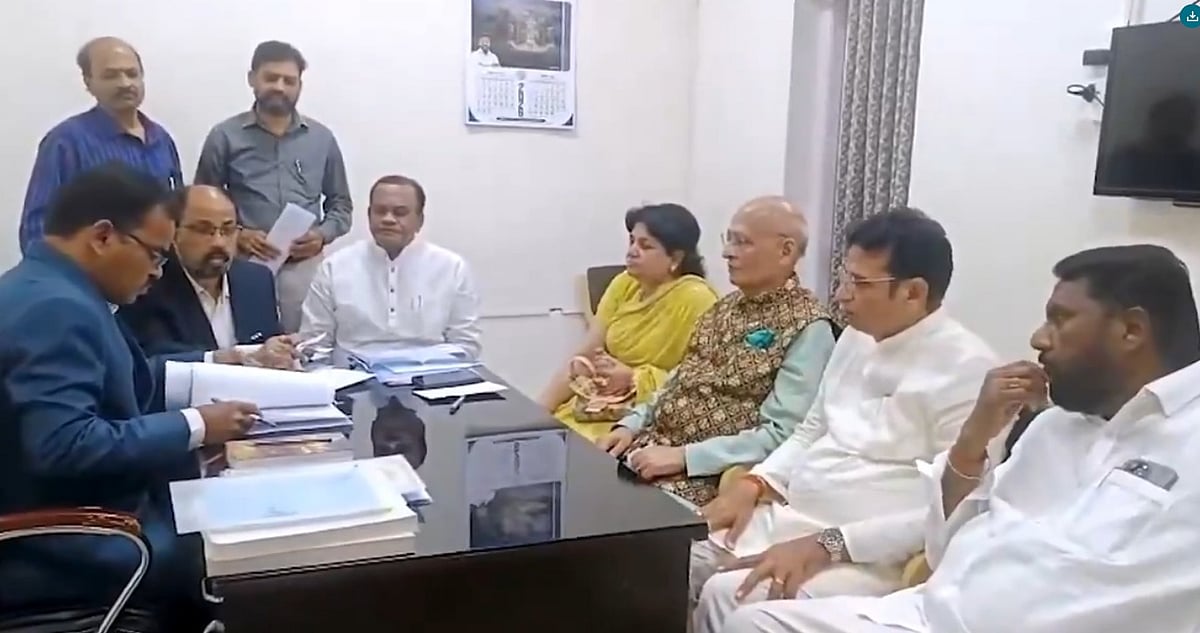 Abhishek Manu Singhvi filing his nomination