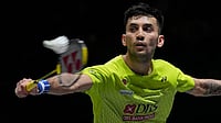 Lakshya Sen Vs Koki Watanabe Highlights, Singapore Open Quarter-Final: Indian Star’s Campaign Ends In 2-1 Loss Photo: AP : India's Lakshya Sen plays against Canada's Victor Lai during the men's singles semi-final match at the All England Open Badminton Championships in Birmingham, England.