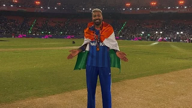 india vs new zealand final icc t20 world cup 2026 Hardik Pandya pose watch video