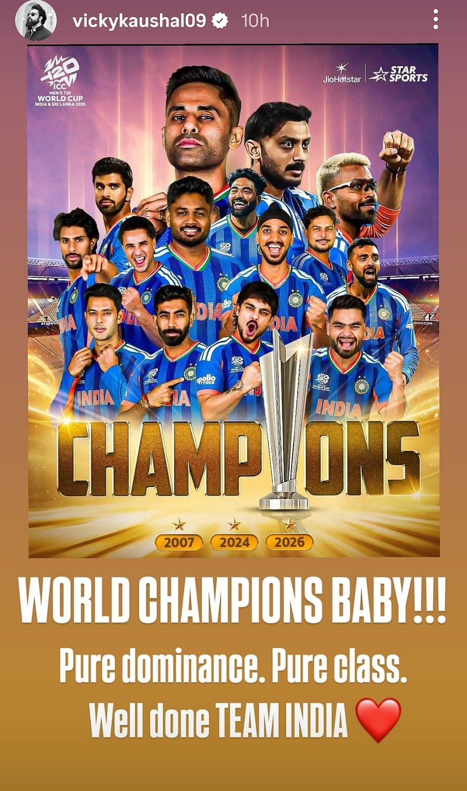 Vicky Kaushals post