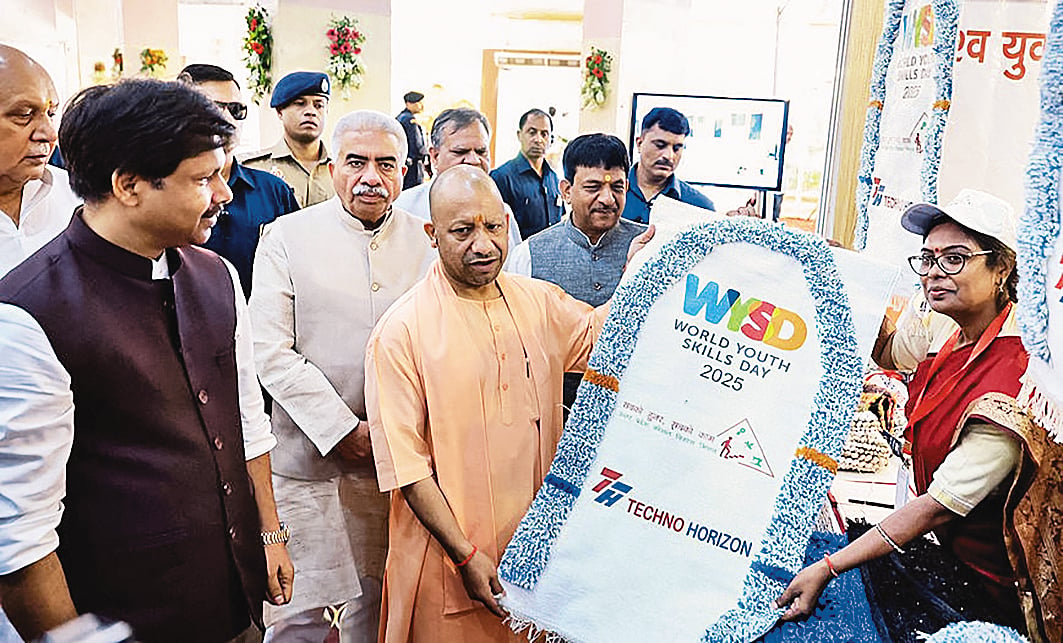 CM Yogi Adityanath celebrates World Youth Skills Day 2025 at a Techno Horizon event