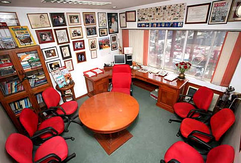 Editorial Chairman of Outlook Group & veteran journalist Vinod Mehta's room in his office in New Delhi. March 12, 2015.