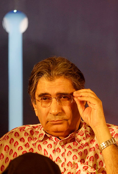 Former Editor-in-Chief of Outlook Group Vinod Mehta during a function in Mumbai. Kapil Sibal, the then Minister of Human Resource Dev. and Communication and Information Technology presented the Life Time achievement award by Press Club of Mumbai to Mehta on May 05, 2012. 
