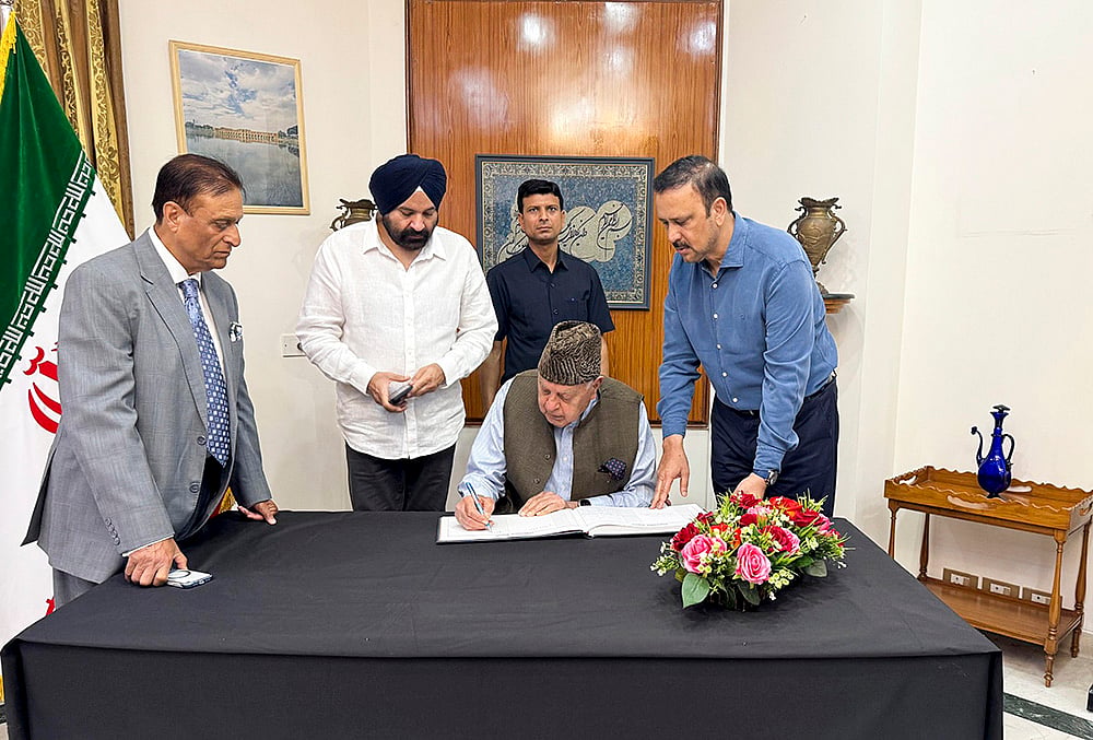 Farooq Abdullah visits Iran Embassy
