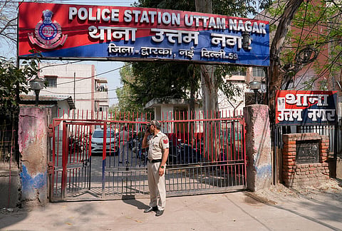 The local police station in Uttam Nagar, located just a few kilometres from the scene of the crime.