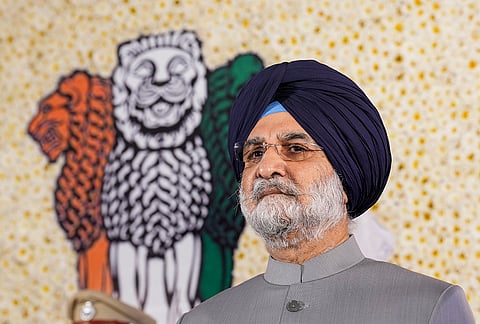 The newly appointed Lieutenant Governor of Delhi Taranjit Singh Sandhu during his swearing in ceremony, at Lok Niwas, in New Delhi.