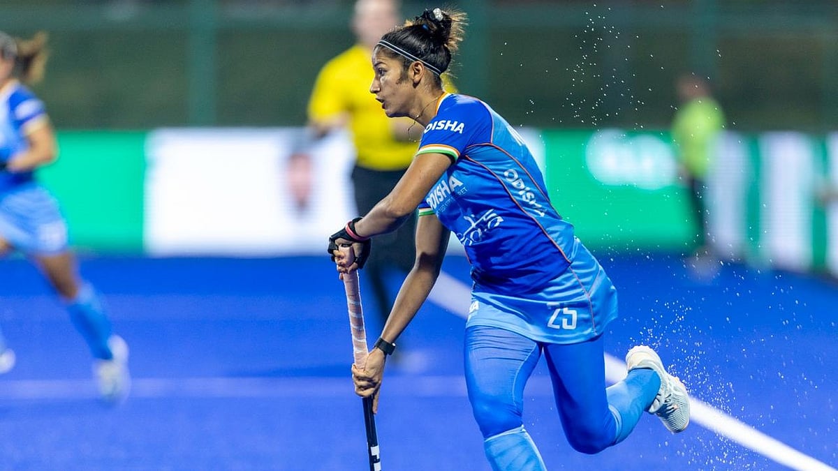 Hockey India : Navneet Kaur in action during the India vs Wales, FIH Women's Hockey World Cup Qualifiers match in Hyderabad.
