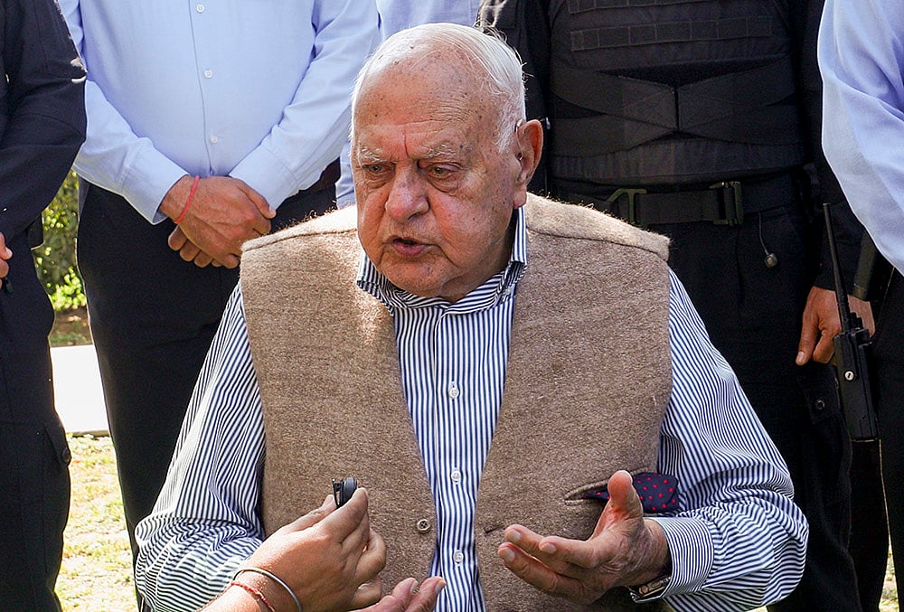 Farooq Abdullah addresses media