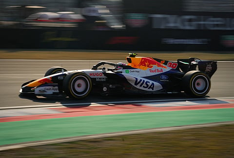 Racing Bulls driver Liam Lawson of New Zealand steers his car during the sprint qualifying ahead of the Chinese Formula One Grand Prix race in Shanghai, China.