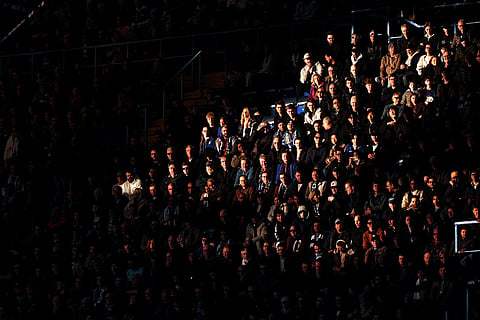 A general view of as the sunlight illuminates some section of the fans before the Premier League match between Chelsea and Newcastle, in London.