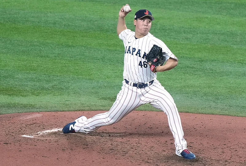 Venezuela Vs Japan World Baseball Classic 2026 quarterfinal match-Japans pitcher Shoma Fujihira