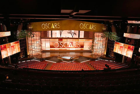 A view of the stage and seats before the Oscars at the Dolby Theatre in Los Angeles. 